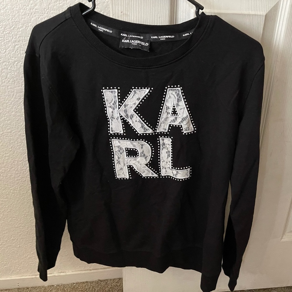 KARL LAGERFELD black medium crew neck